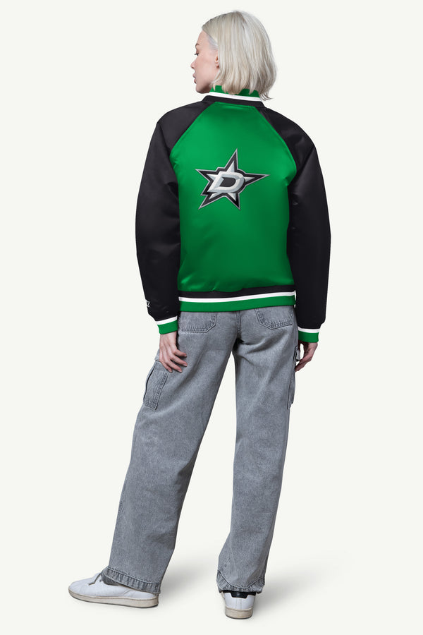 Starter WOMENS DALLAS STARS FINAL SCORE SATIN VARSITY JACKET
