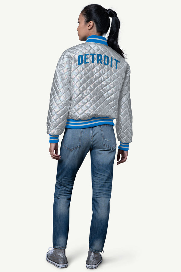 Starter WOMENS DETROIT LIONS BLOWOUT METALLIC JACKET