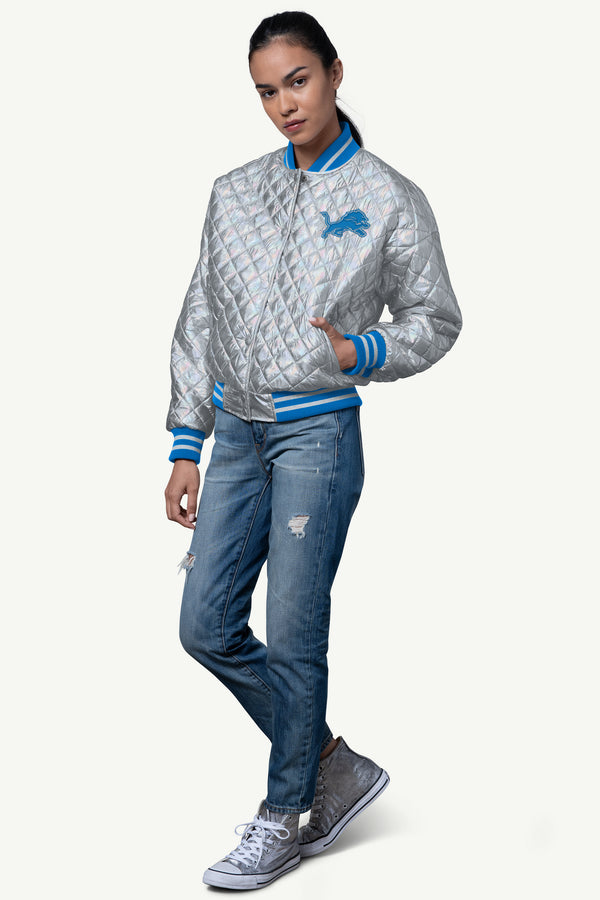 Starter WOMENS DETROIT LIONS BLOWOUT METALLIC JACKET