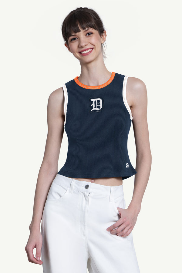 starter WOMENS DETROIT TIGERS PLAY THE BALL CROP TANK
