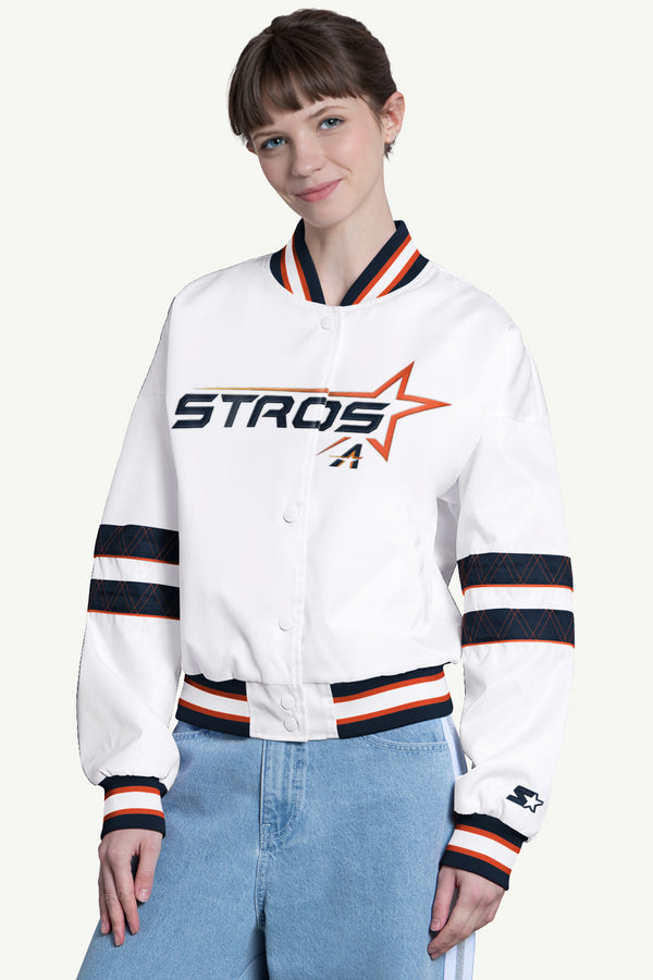 starter WOMENS HOUSTON ASTROS INTERCEPTION VARSITY JACKET