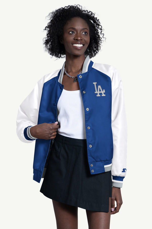 starter WOMENS LOS ANGELES DODGERS BLITZ VARSITY JACKET