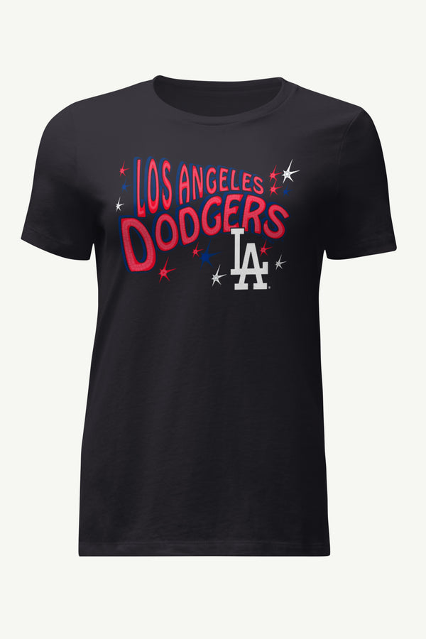 starter WOMENS LOS ANGELES DODGERS FIREWORKS T SHIRT