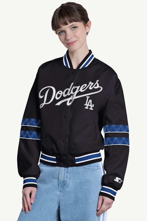 starter WOMENS LOS ANGELES DODGERS INTERCEPTION VARSITY JACKET