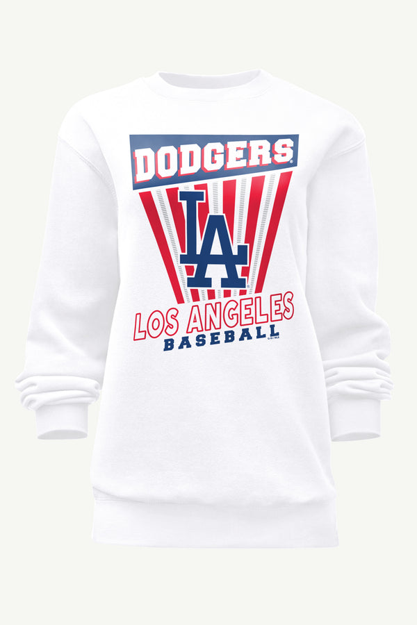 starter WOMENS LOS ANGELES DODGERS POSTER PRINT SWEATSHIRT