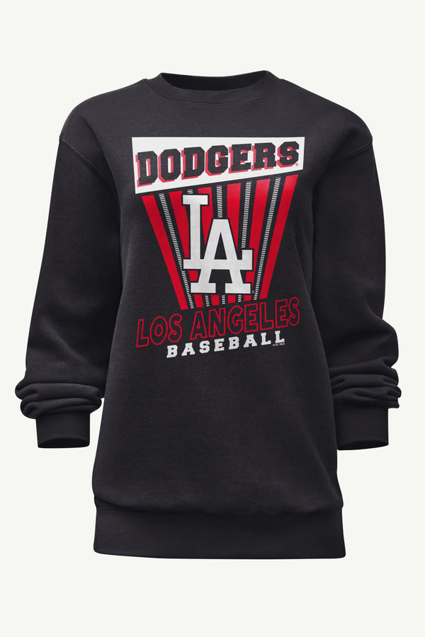 starter WOMENS LOS ANGELES DODGERS POSTER PRINT SWEATSHIRT
