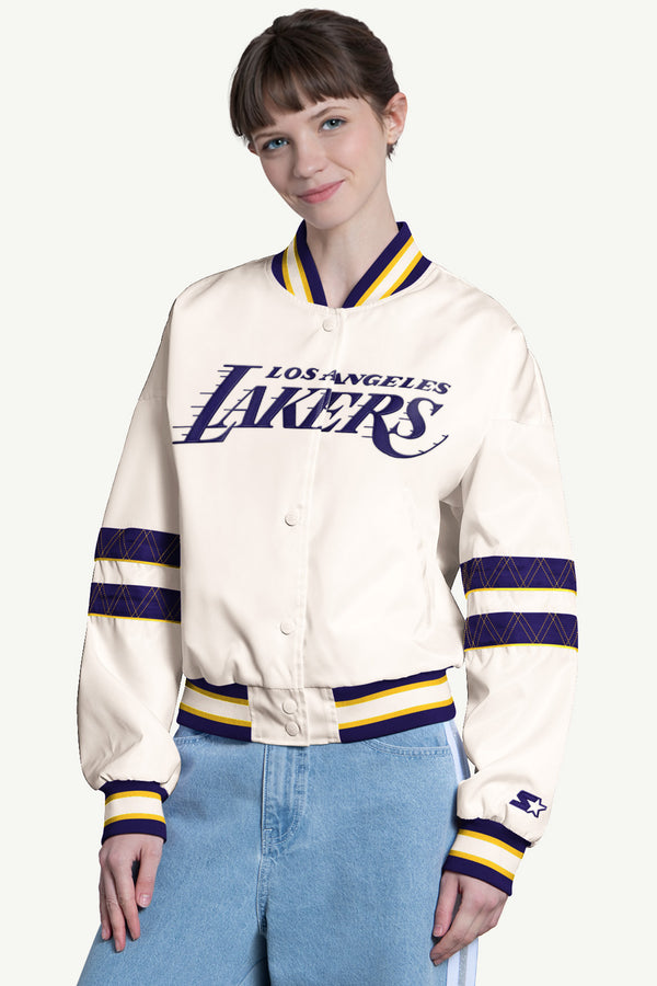 starter WOMENS LOS ANGELES LAKERS INTERCEPTION VARSITY JACKET