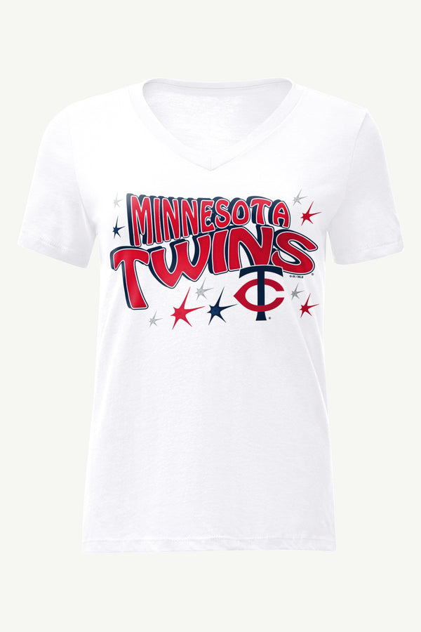 Starter WOMENS MINNESOTA TWINS FIREWORKS V NECK T SHIRT