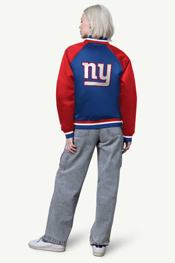 Starter WOMENS NEW YORK GIANTS FINAL SCORE SATIN VARSITY JACKET