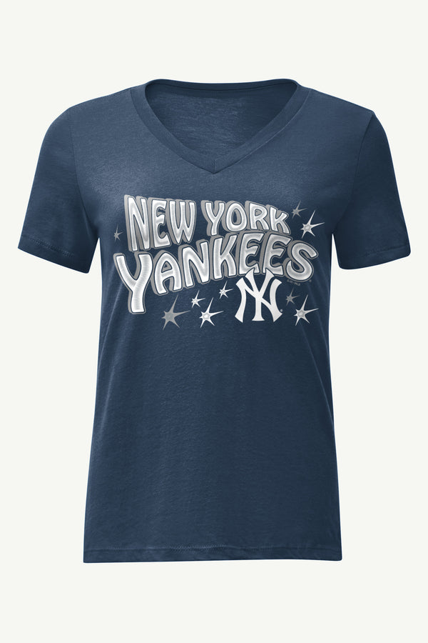 starter WOMENS NEW YORK YANKEES FIREWORKS V NECK T SHIRT