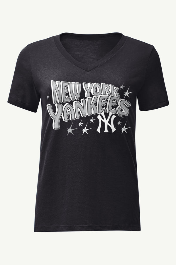 starter WOMENS NEW YORK YANKEES FIREWORKS V NECK T SHIRT