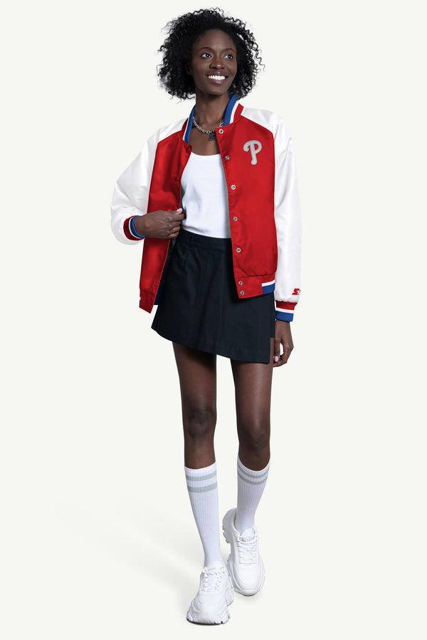 Starter WOMENS PHILADELPHIA PHILLIES BLITZ VARSITY JACKET