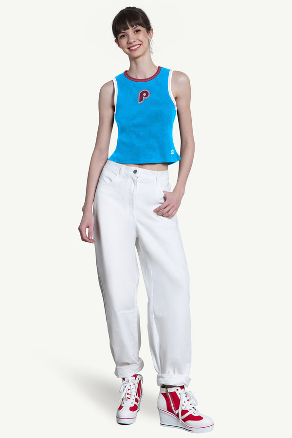 Starter WOMENS PHILADELPHIA PHILLIES PLAY THE BALL CROP TANK