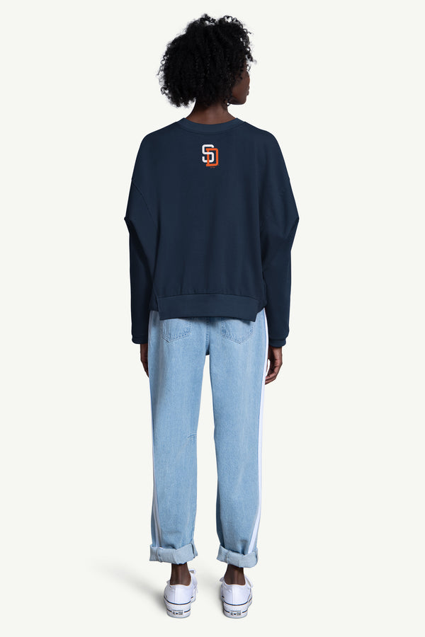 Starter WOMENS SAN DIEGO PADRES CREW NECK SWEATSHIRT