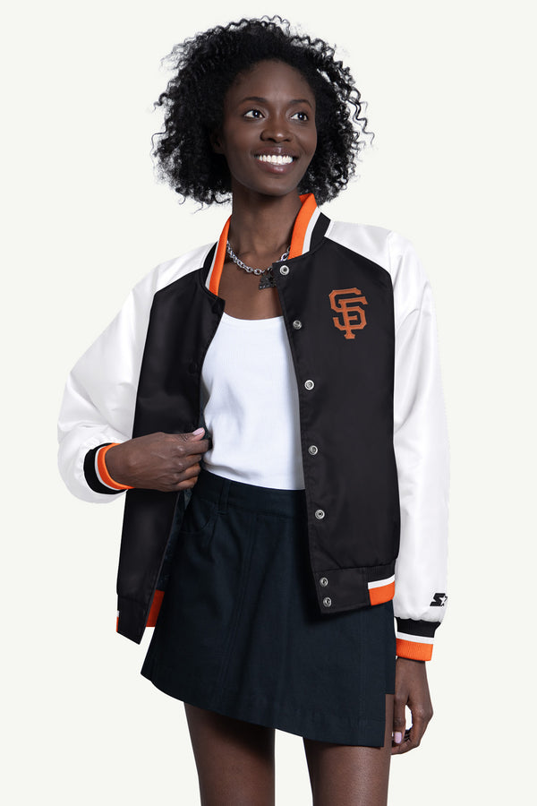 starter WOMENS SAN FRANCISCO GIANTS BLITZ VARSITY JACKET