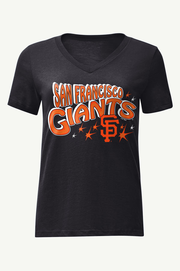 starter WOMENS SAN FRANCISCO GIANTS FIREWORKS V NECK T SHIRT