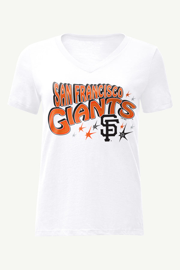 starter WOMENS SAN FRANCISCO GIANTS FIREWORKS V NECK T SHIRT