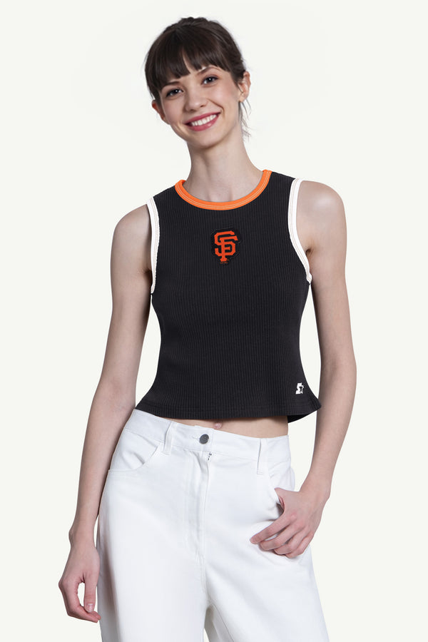 starter WOMENS SAN FRANCISCO GIANTS PLAY THE BALL CROP TANK