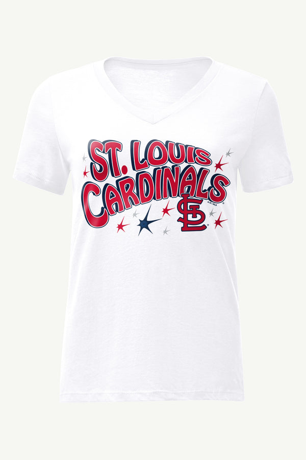 Starter WOMENS ST LOUIS CARDINALS FIREWORKS V NECK T SHIRT