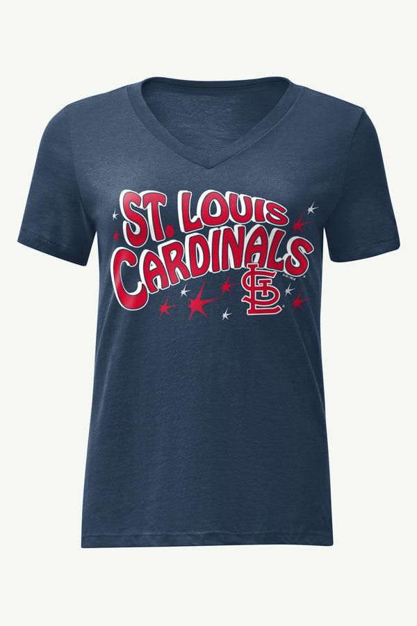 starter WOMENS ST LOUIS CARDINALS FIREWORKS V NECK T SHIRT