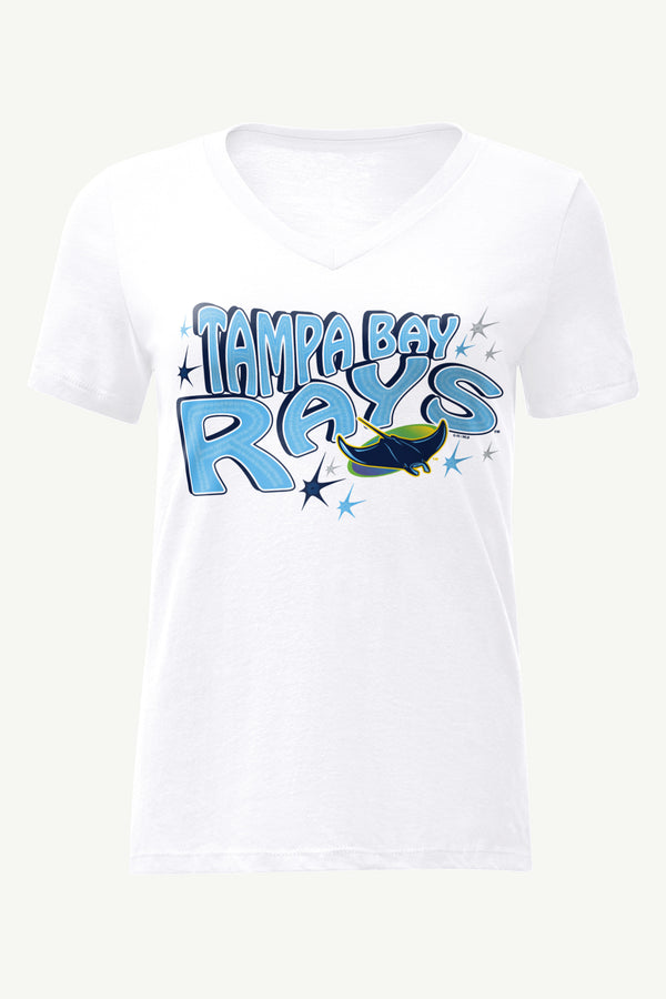 starter WOMENS TAMPA BAY RAYS FIREWORKS V NECK T SHIRT