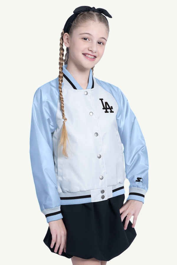 starter YOUTH LOS ANGELES DODGERS SCRIMMAGE VARSITY JACKET