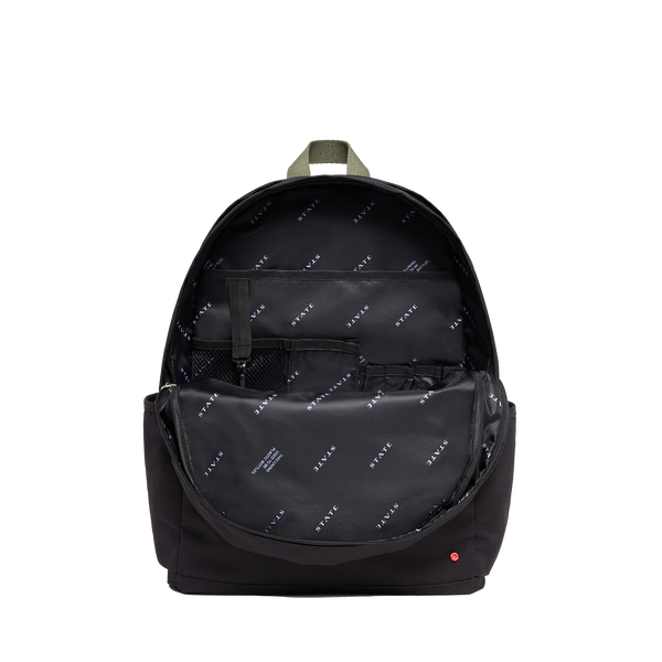 State Bags Evans Double Pocket Large Backpack Black