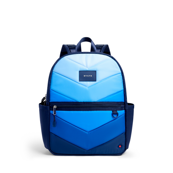 state bags Kane Double Pocket Backpack Blue Chevron