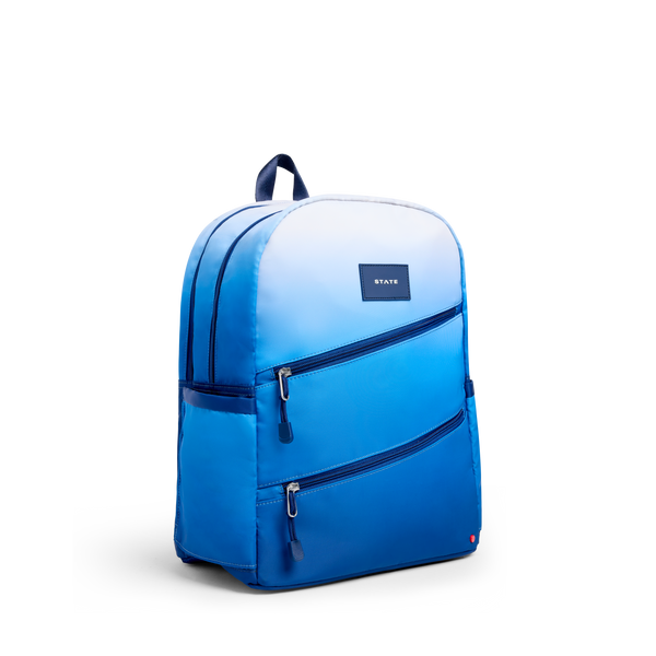 State Bags Kane Double Pocket Backpack Blue Gradient Diagonal Zipper