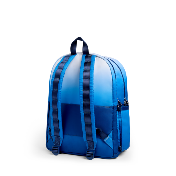 State Bags Kane Double Pocket Backpack Blue Gradient Diagonal Zipper