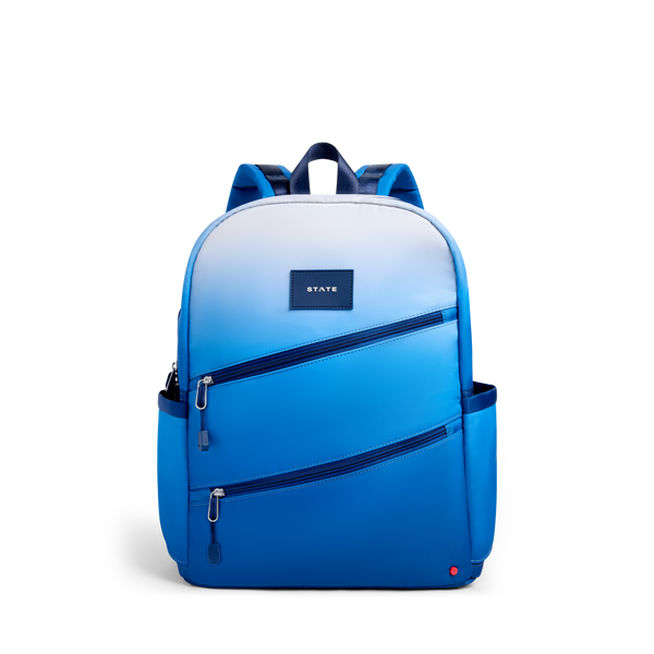 state bags Kane Double Pocket Backpack Blue Gradient Diagonal Zipper