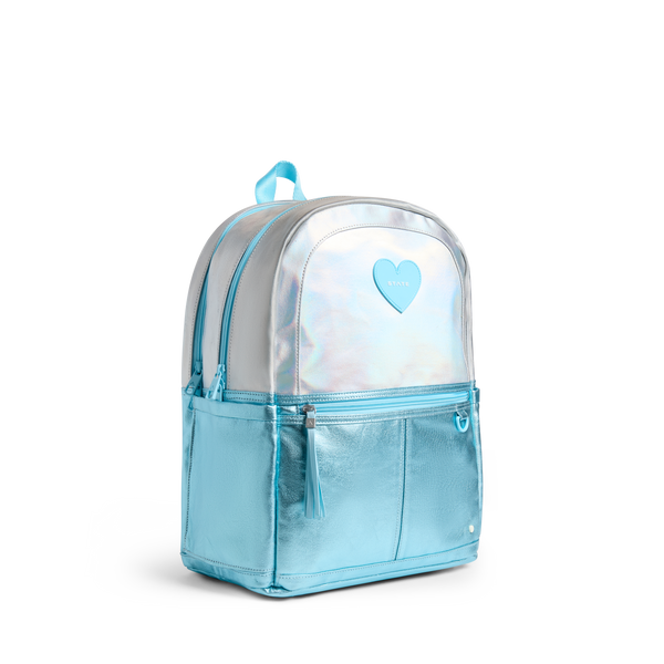 State Bags Kane Double Pocket Backpack Blue Iridescent