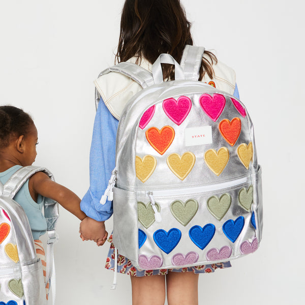 State Bags Kane Double Pocket Backpack Fuzzy Hearts