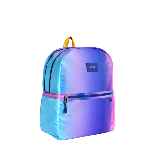 State Bags Kane Double Pocket Large Backpack Blue/Pink Gradient