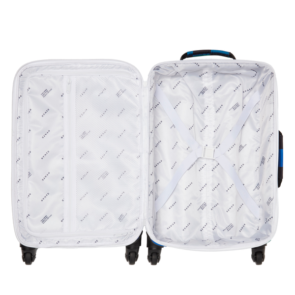 State Bags Logan Carry-On Suitcase Blue Checkerboard