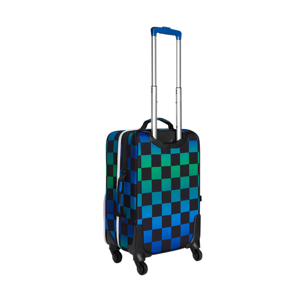 State Bags Logan Carry-On Suitcase Blue Checkerboard