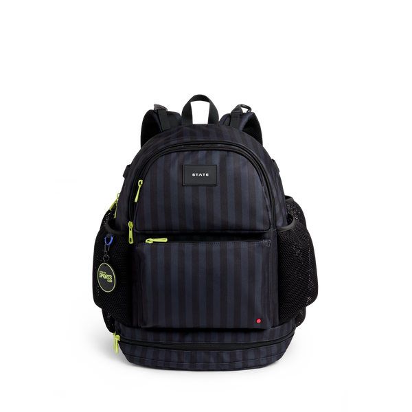 state bags Shea Baseball Backpack Black Grey Striped