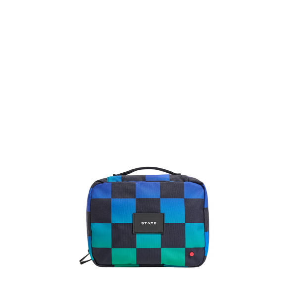 state bags Bensen Toiletry Kit Blue Checkerboard