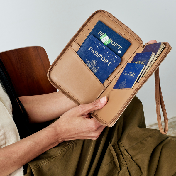 State Bags Family Passport Holder Sand