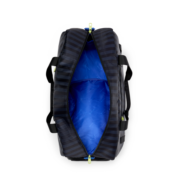 State Bags Fenway Sports Duffle Black Grey Striped