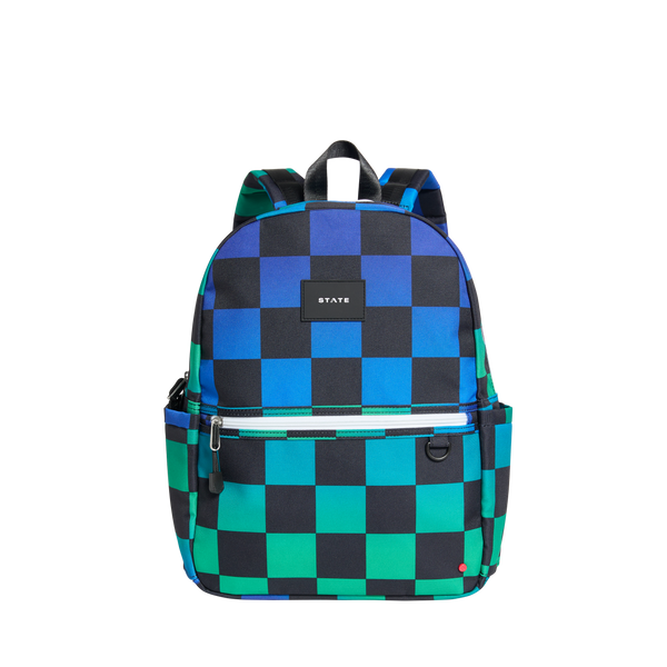 state bags Kane Backpack Blue Checkerboard