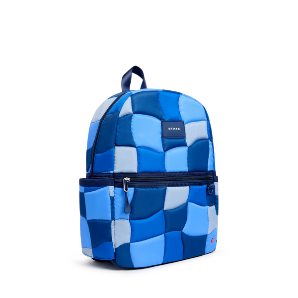 State Bags Kane Backpack Blue Puffer Check