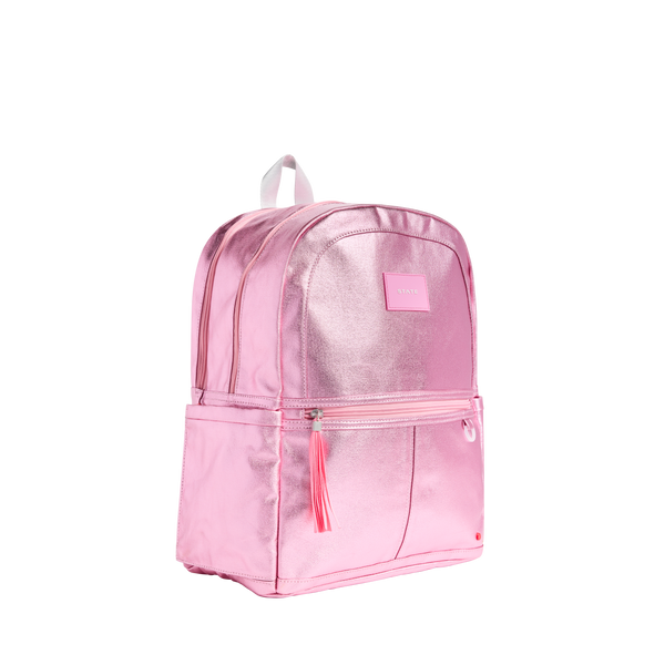 State Bags Kane Double Pocket Backpack Pink/Silver