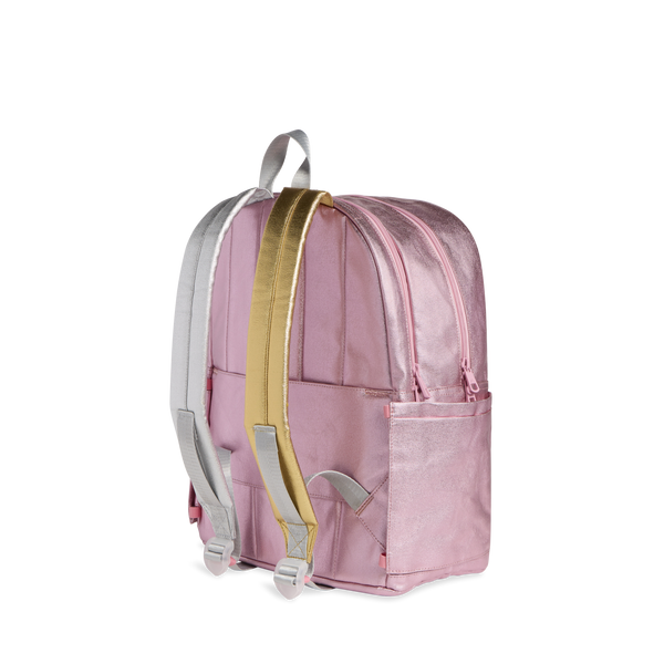 State Bags Kane Double Pocket Backpack Pink/Silver