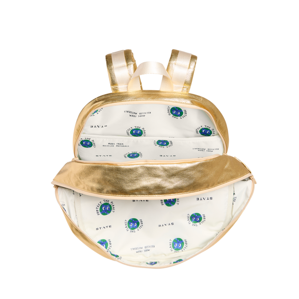 State Bags Kane Double Pocket Large Backpack Gold