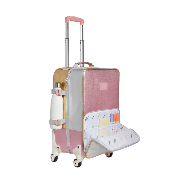 State Bags Logan Carry-On Suitcase Pink/Silver