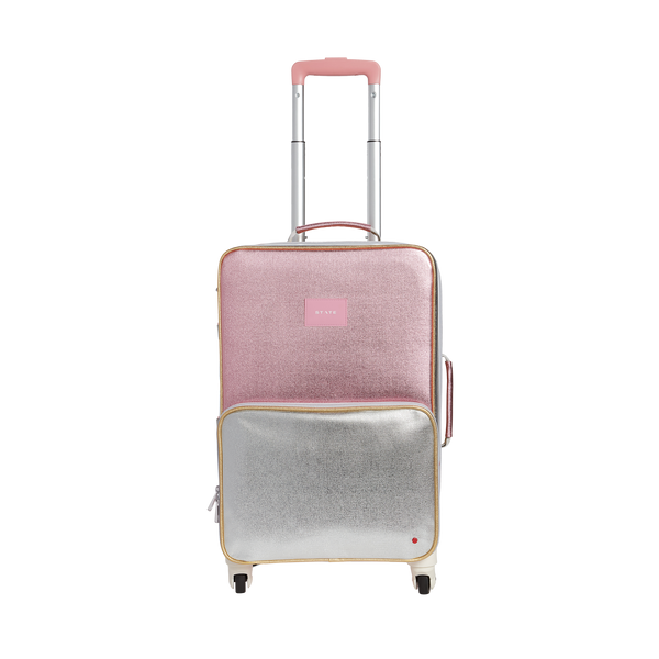 state bags Logan Carry-On Suitcase Pink/Silver