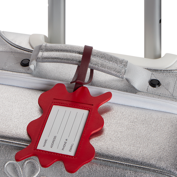 State Bags Luggage Tag Burgundy Squiggly