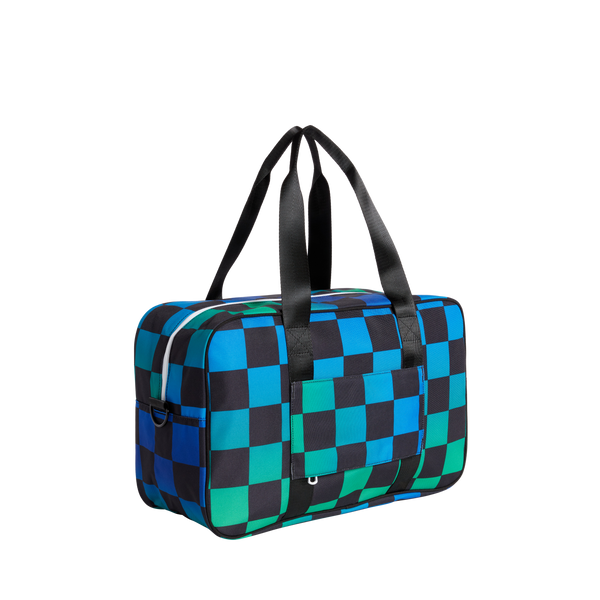 State Bags Rockaway Duffle Blue Checkerboard
