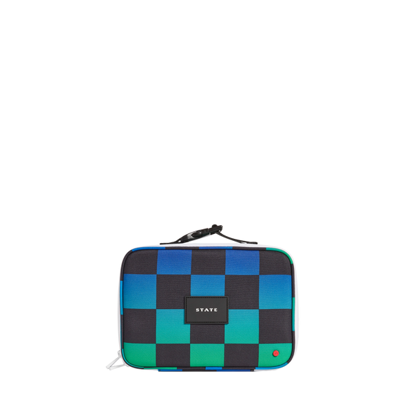 state bags Rodgers Lunch Box Blue Checkerboard